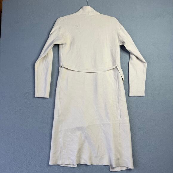 Aritzia Babaton Women's Ty Cream Long Open-Front Tie Cardigan Pockets - XS - Picture 5 of 9